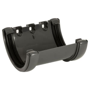 Product image for FloPlast Anthracite Grey 112mm Half Round Gutter Union Bracket