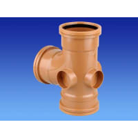 Product image for OsmaDrain&nbsp;87.5° Double Socket Junction 75 x 160mm Brown