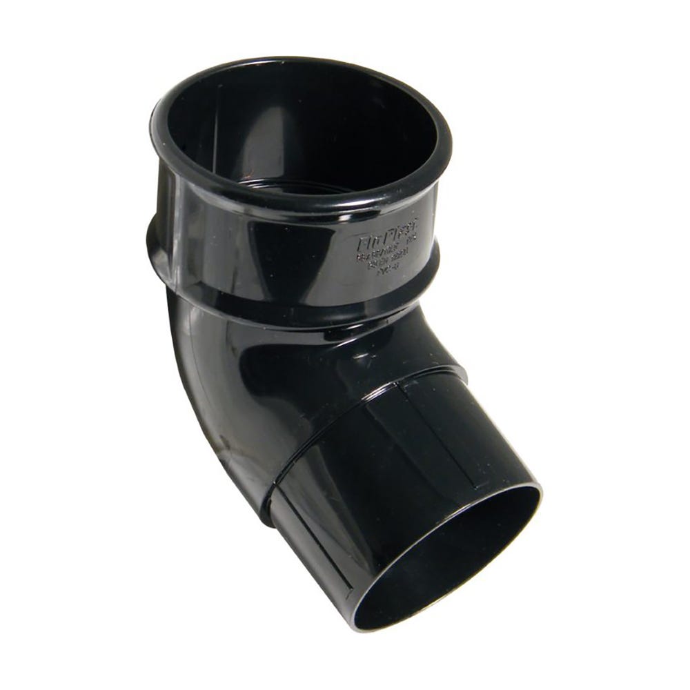 Product image for FloPlast Black 68mm Round Downpipe 112.5° Offset Bend