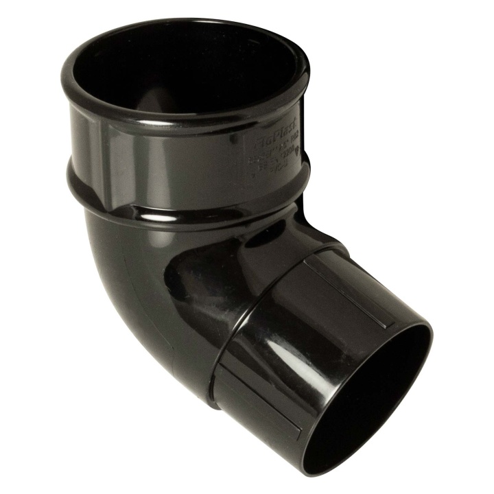 Product image for FloPlast Black 68mm Round Downpipe 112.5° Offset Bend