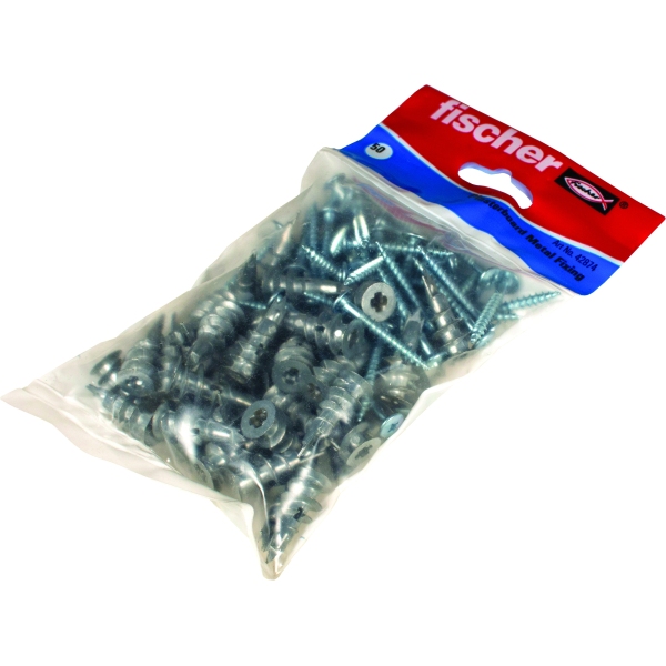 Product image for Fischer Self-drive Metal Plasterboard Fixings Pack Of 50
