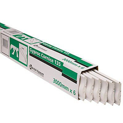 Product image for Gyproc Traditional S-shaped Paper faced plaster Coving (L)3m (W)125mm, Pack of 6