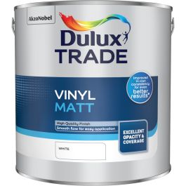 Product image for Dulux Trade 2.5Ltr Vinyl Matt Emulsion White