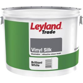 Product image for Leyland Trade 10Ltr Vinyl Silk Brilliant White
