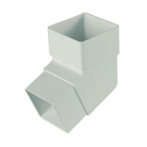 Product image for FloPlast White 65mm Square Downpipe 112.5° Offset Bend