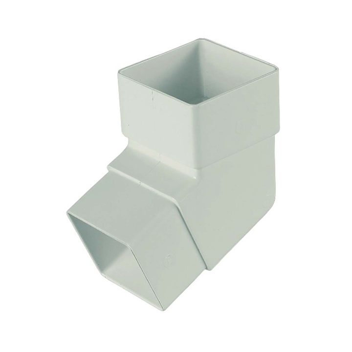 Image of FloPlast White 65mm Square Downpipe 112.5° Offset Bend