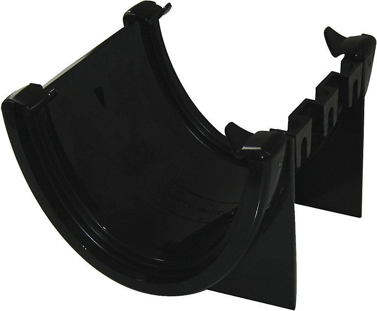 Product image for FloPlast Black Hi-Cap 115mm Half Round Gutter Union Bracket