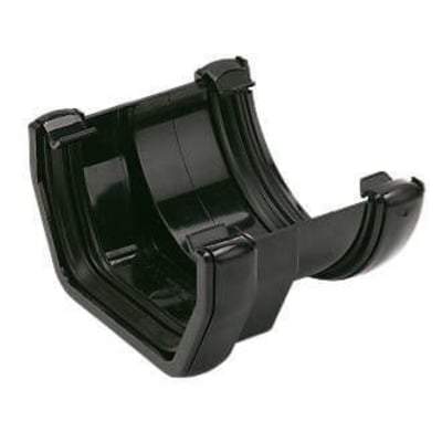 Product image for FloPlast Black 114mm Square to Half Round Gutter Adaptor