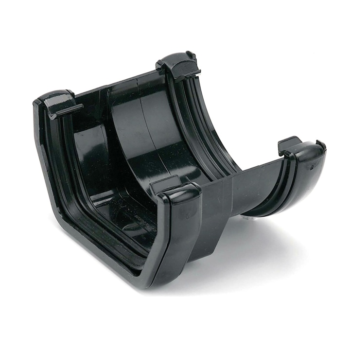 Product image for FloPlast Black 114mm Square to Half Round Gutter Adaptor