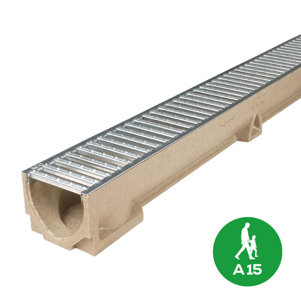 Product image for ACO RainDrain Channel with Galvanised Steel Gratings