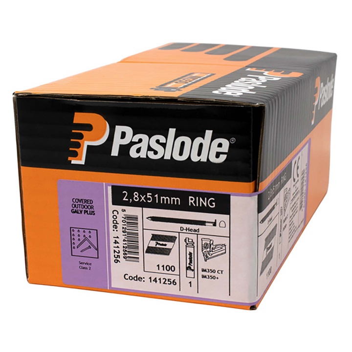 Product image for Paslode IM350+ Handy Pack - 51mm x 2.8mm RG Galv Plus (Qty 1100 &amp; 1 Fuel Cell)