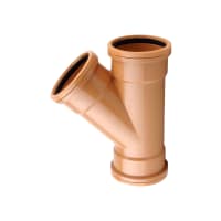 Image of Wavin OsmaDrain 45° Equal Junction Double Socket 110mm Brown