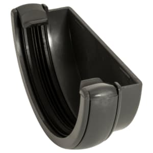 Product image for FloPlast Anthracite Grey 112mm Half Round Gutter External Stop End