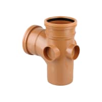 Product image for Wavin OsmaDrain 87.5° Equal Junction Single Socket 110mm Brown
