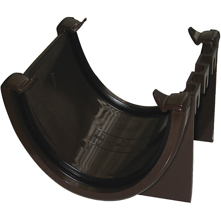 Image of FloPlast Hi-cap Brown Half round Union Bracket (Dia) 115mm 1