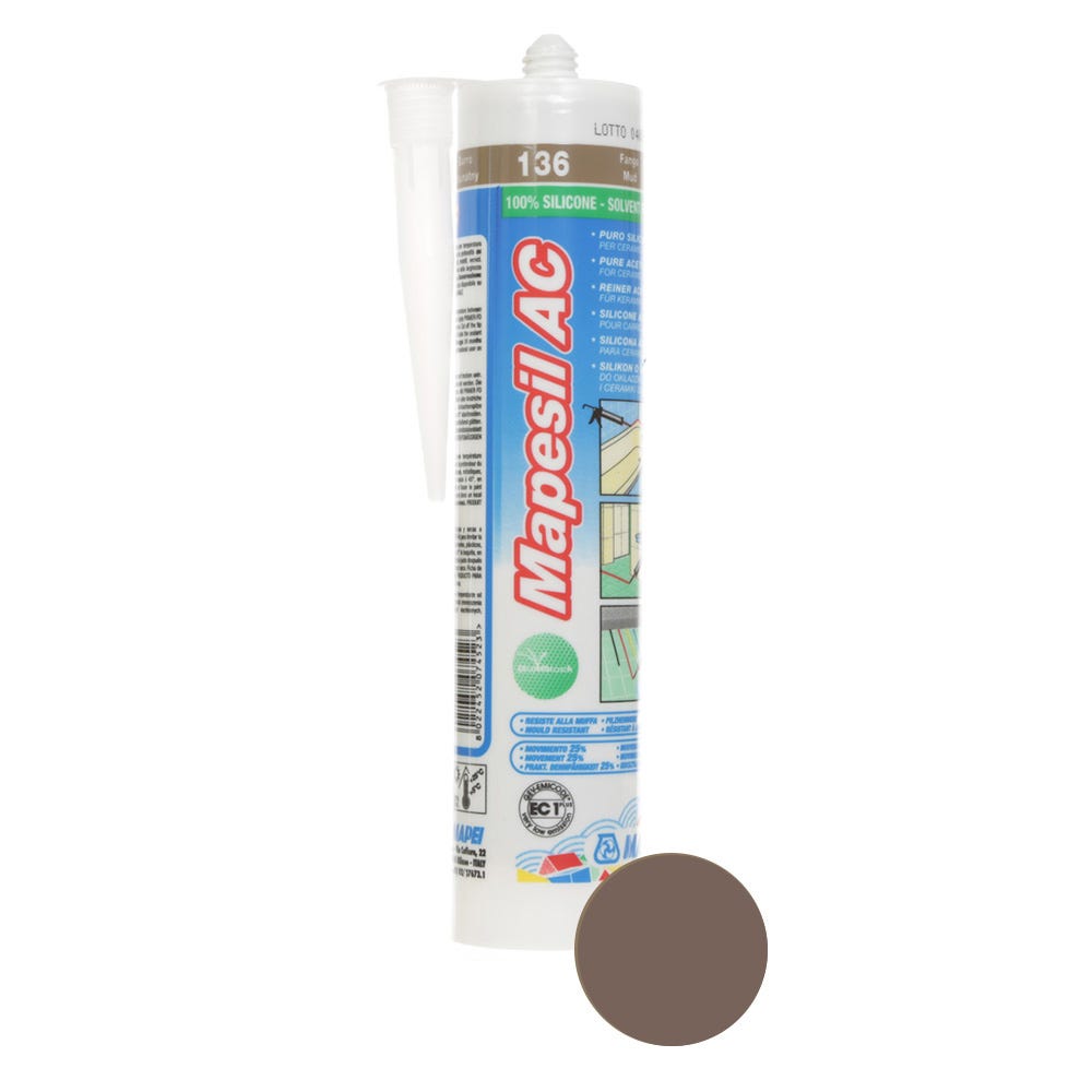 Product image for Mapei Mapesil AC Mud (136) Silicone Sealant 310ml