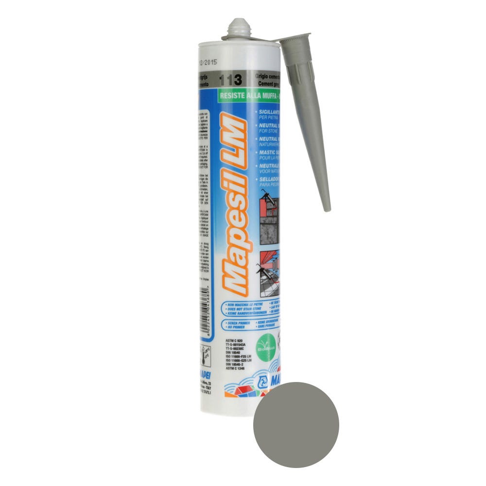 Product image for Mapei Mapesil LM Cement Grey (113) Low Modulus Silicone Sealant 310ml