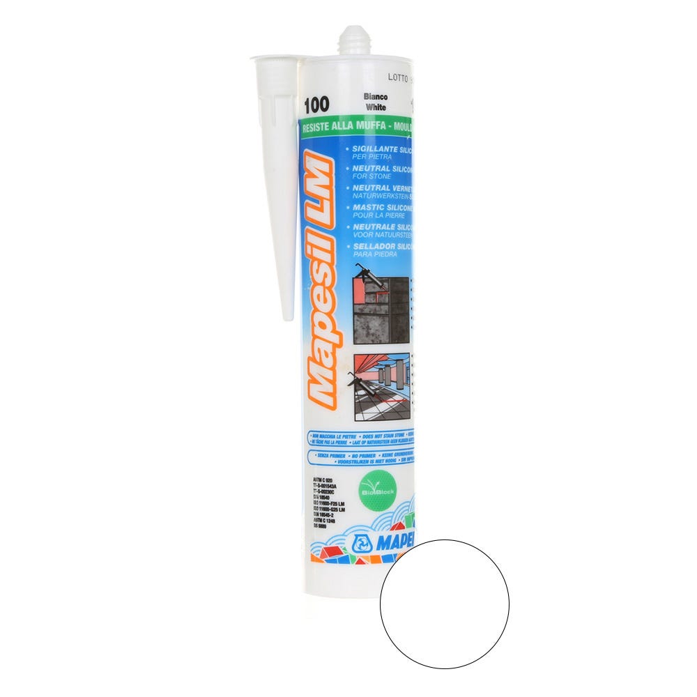Product image for Mapei Mapesil LM White (100) Low Modulus Silicone Sealant 310ml