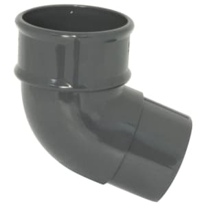 Product image for FloPlast Anthracite Grey 68mm Round Downpipe 112.5° Offset Bend