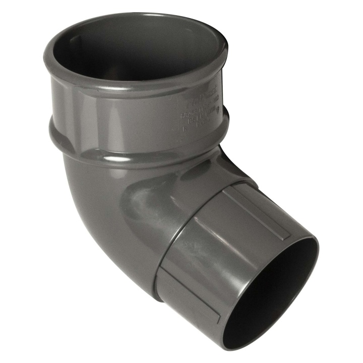 Product image for FloPlast Anthracite Grey 68mm Round Downpipe 112.5° Offset Bend
