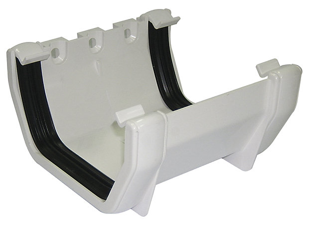 Product image for FloPlast White 114mm Square Line Gutter Union Bracket