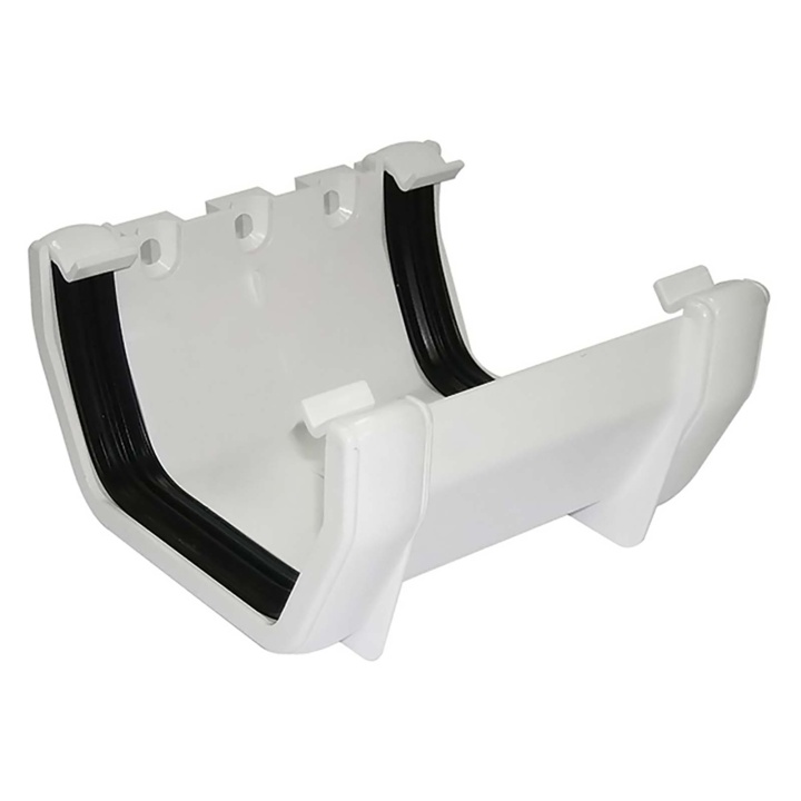 Image of FloPlast White 114mm Square Line Gutter Union Bracket