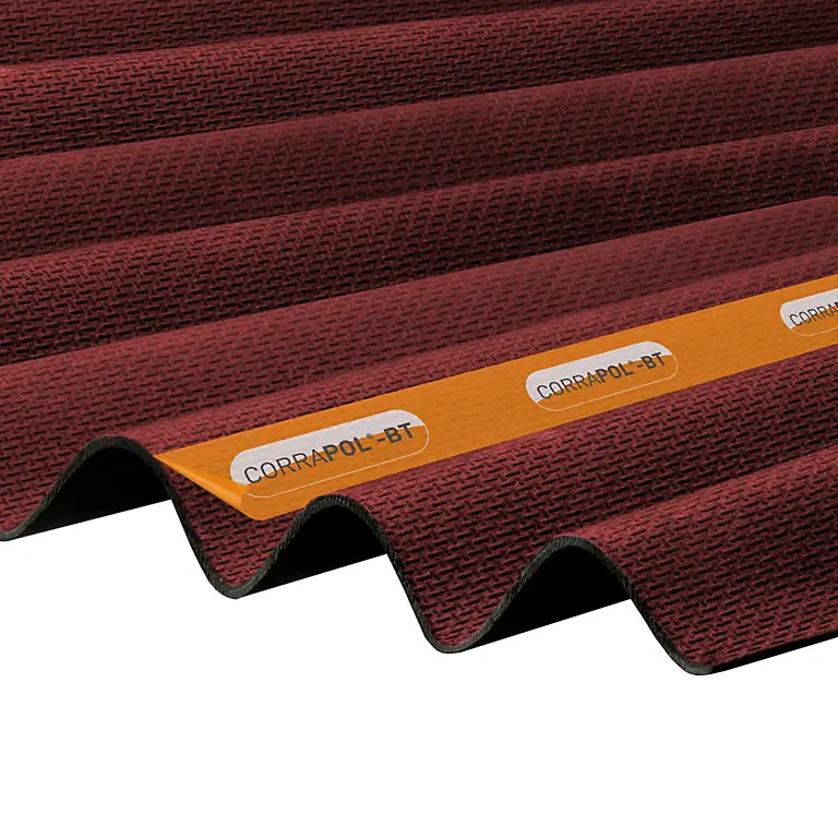 Image of 930mm X 1000mm Corrapol-bt Red Corrugated Bitumen Sheet