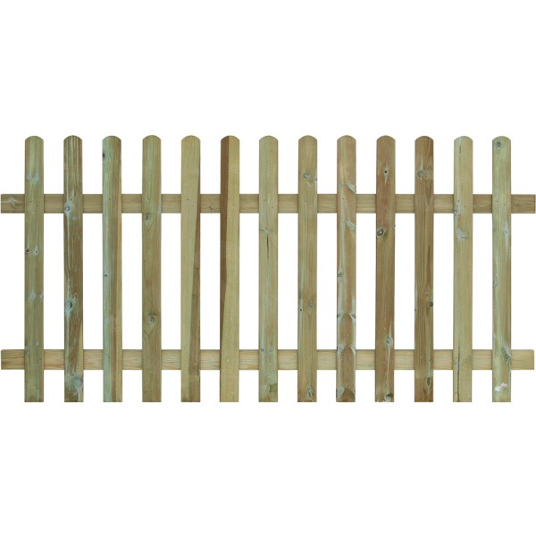 Product image for Round Top Palisade Picket Fence Panel 0.9m