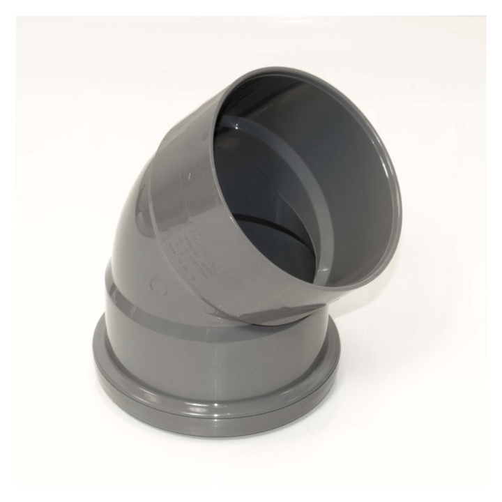 Image of FloPlast Grey 110mm Soil 135° Solvent Socket Bend