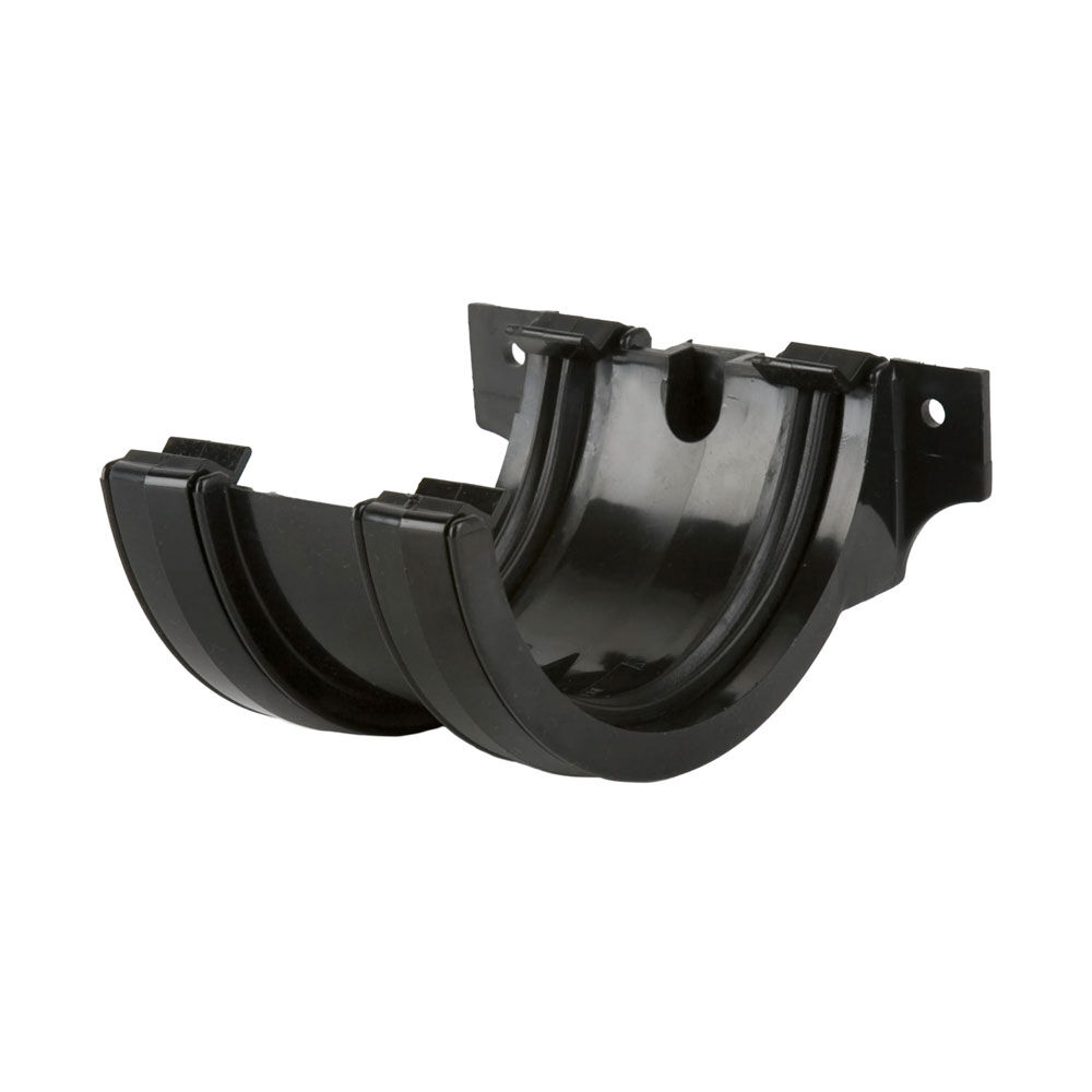 Product image for Half Round Gutter Union Bracket Black 112mm