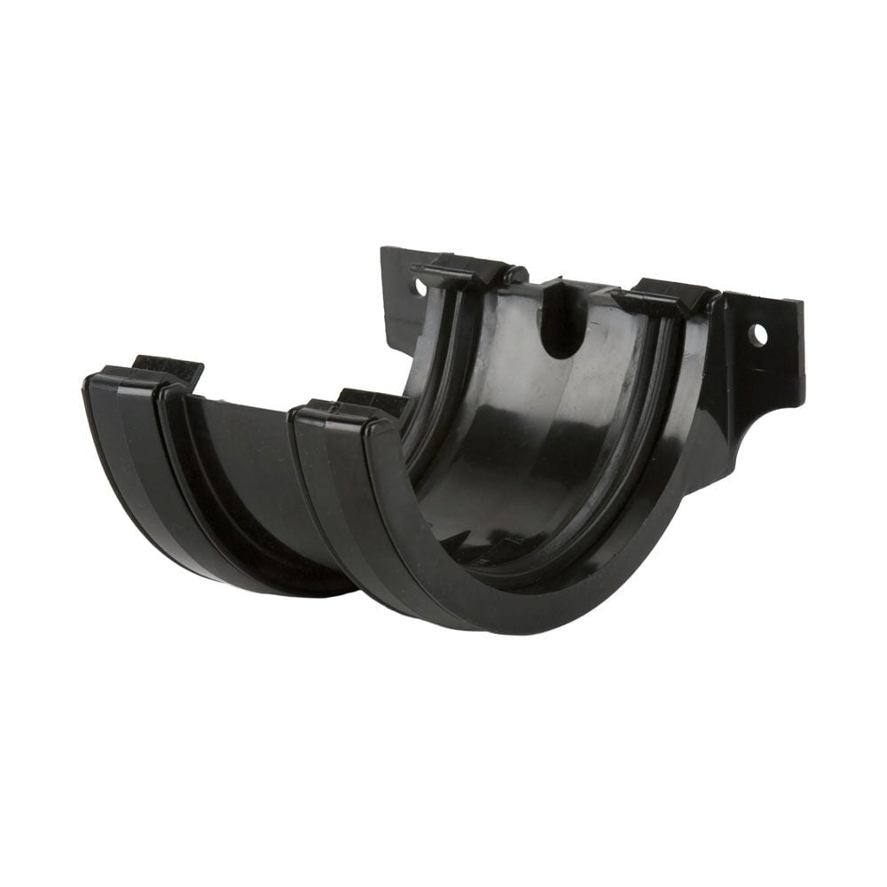 Product image for Half Round Gutter Union Bracket Black 112mm
