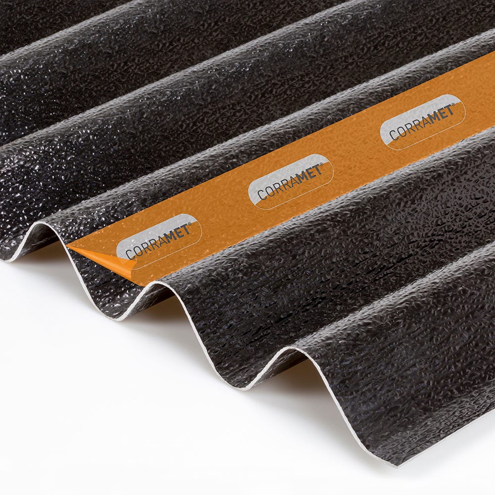 Product image for 1m Corramet Corrugated Roof Sheet Kit Black