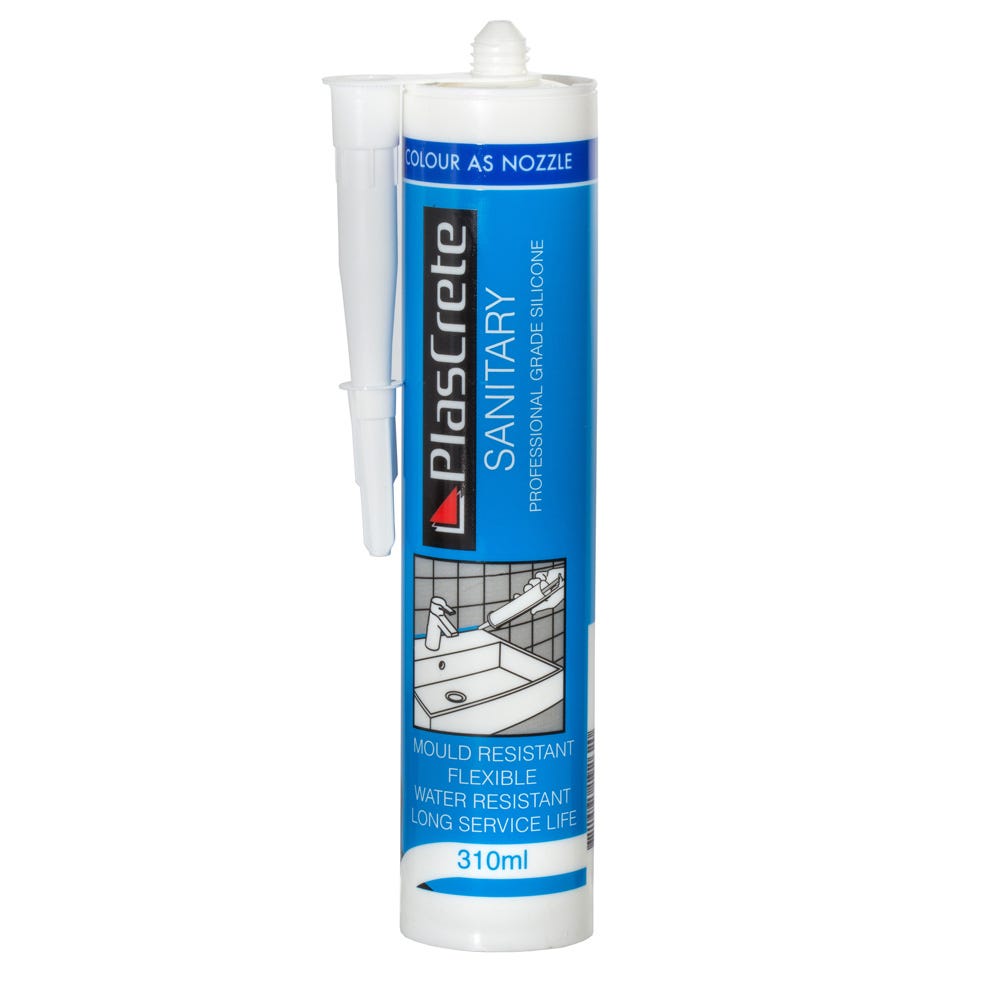 Product image for Plascrete Sanitary Kitchen & Bathroom Silicone White 310ml