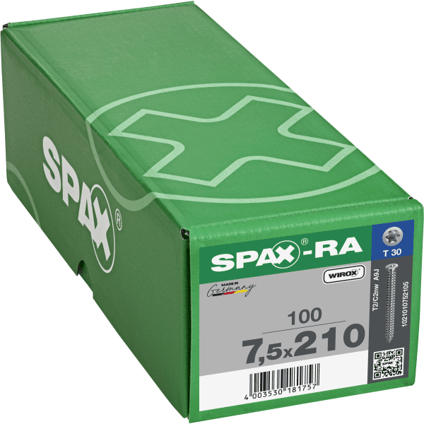 Image of Spax Frame Anchor Screw - Full Thread - Wirox Coated 7.5 X 210mm