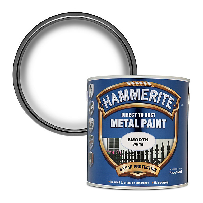 Product image for Hammerite White Gloss Metal paint, 2.5L