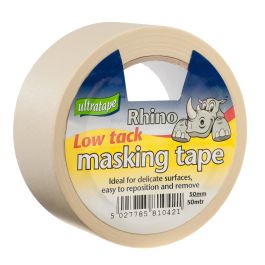 Product image for Ultratape Low Tack Masking Tape 50mm X 50m