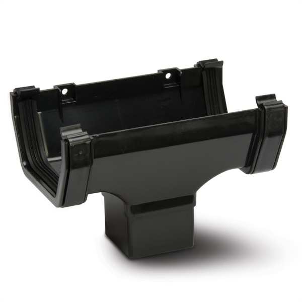Product image for Square Gutter Running Outlet Black 112mm