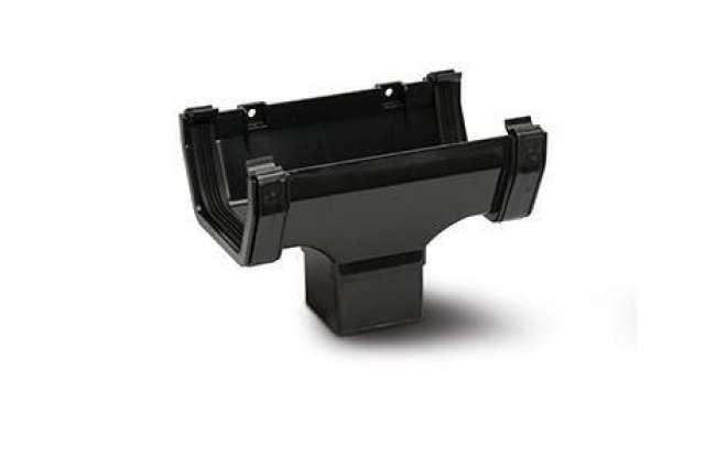 Product image for Square Gutter Running Outlet Black 112mm