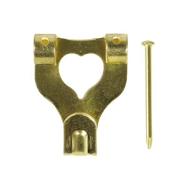 Product image for Timco No.3 Picture Hooks & Nails Brass Bag Of 4