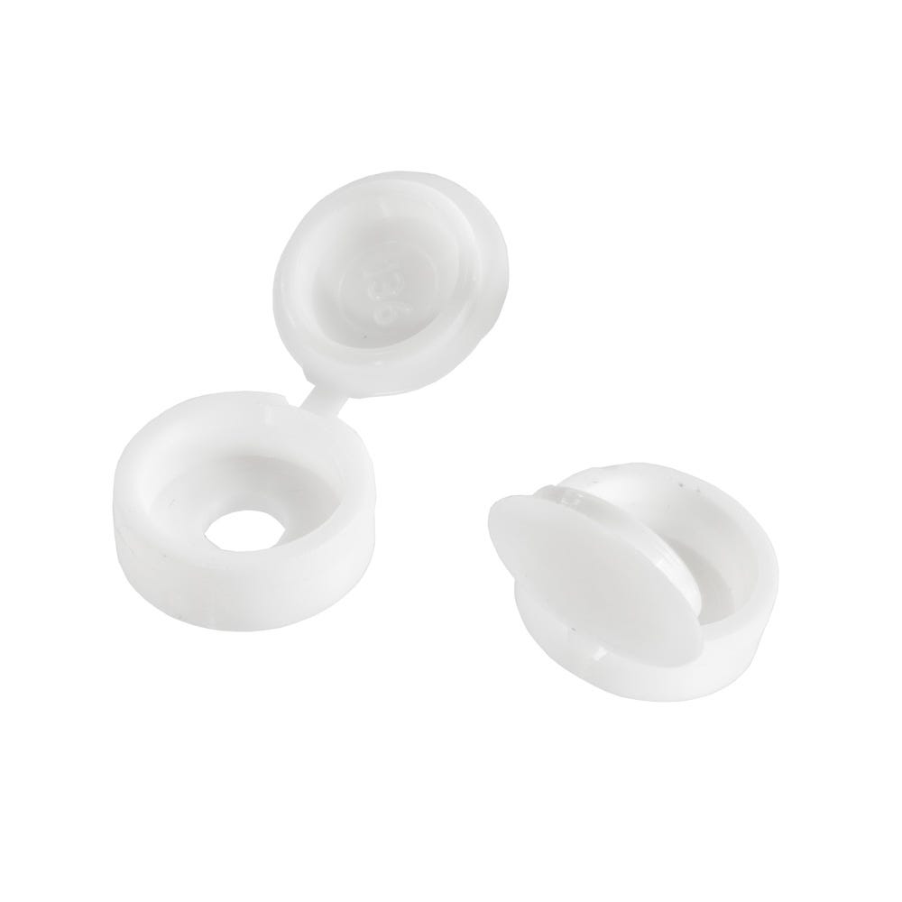 Product image for Speed Pro Screw Cover Hinged White Pack Of 20