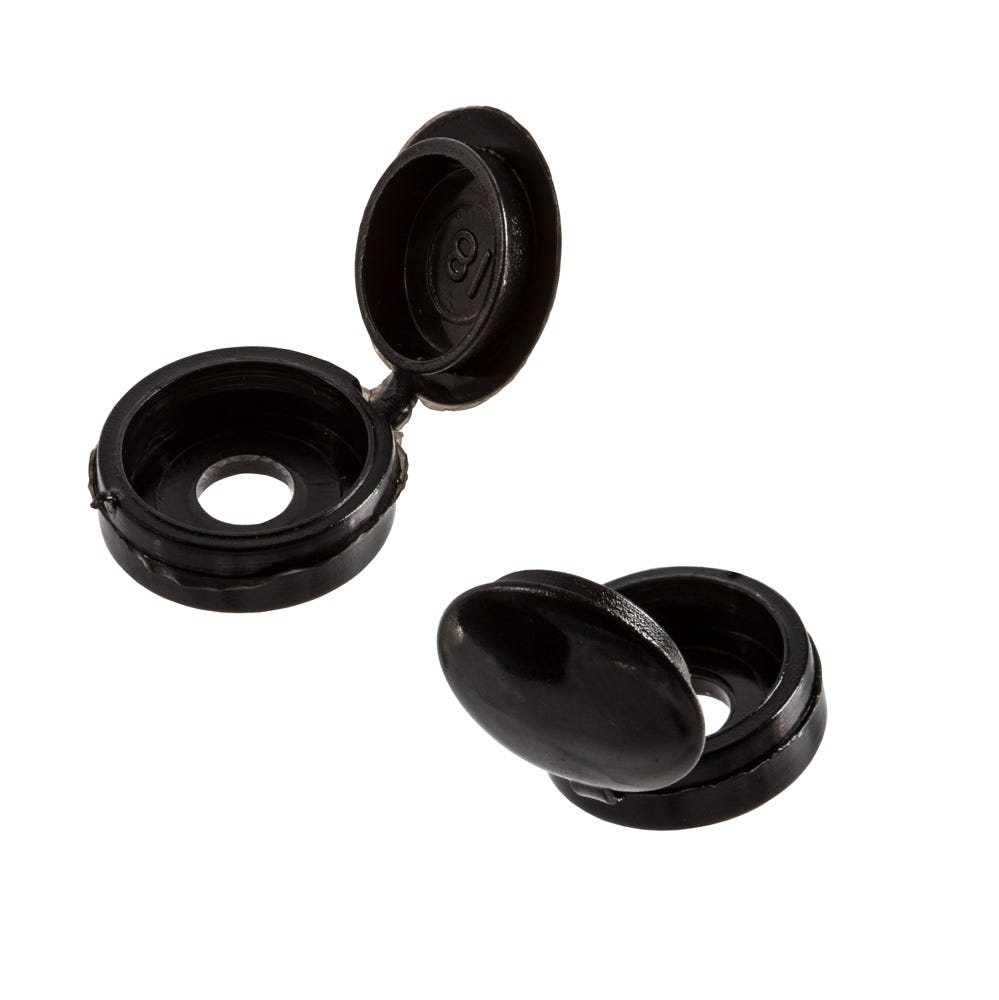 Product image for Speed Pro Screw Cover Hinged Black Pack Of 20