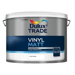 Product image for Dulux Trade 10Ltr Vinyl Matt Light Base Colour Mixed