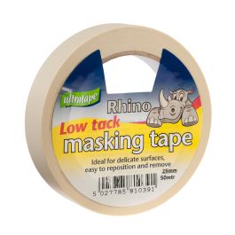 Product image for 25mm x 50m Low Tack Masking Tape