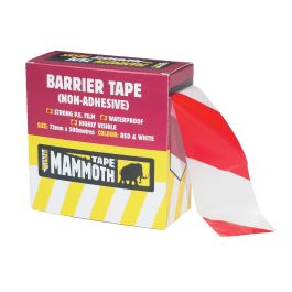 Product image for 70mm x 500m Non-Adhesive Barrier Tape Red & White
