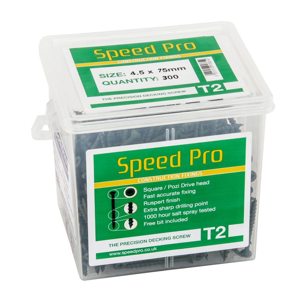 Product image for Speed Pro T2 4.5 X 75mm Precision Decking Screws Pack Of 300