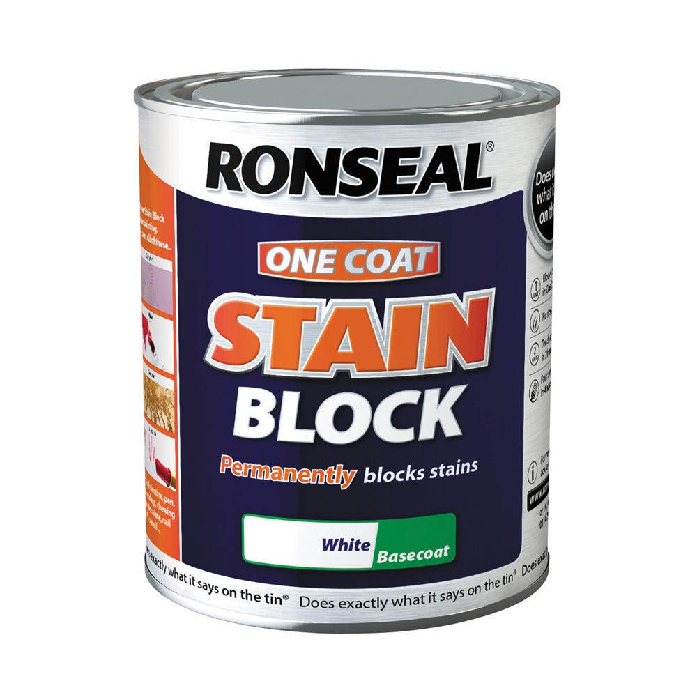 Product image for Ronseal One Coat Stain Block White 750ml