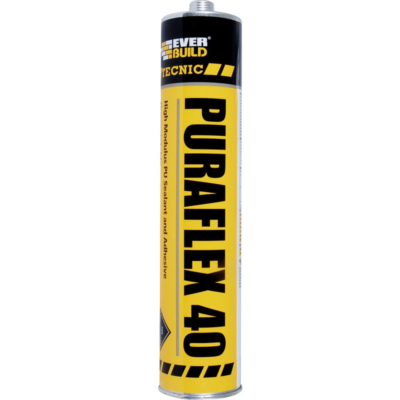 Product image for Everbuild Puraflex 40 PU Sealant &amp; Adhesive Black 300ml