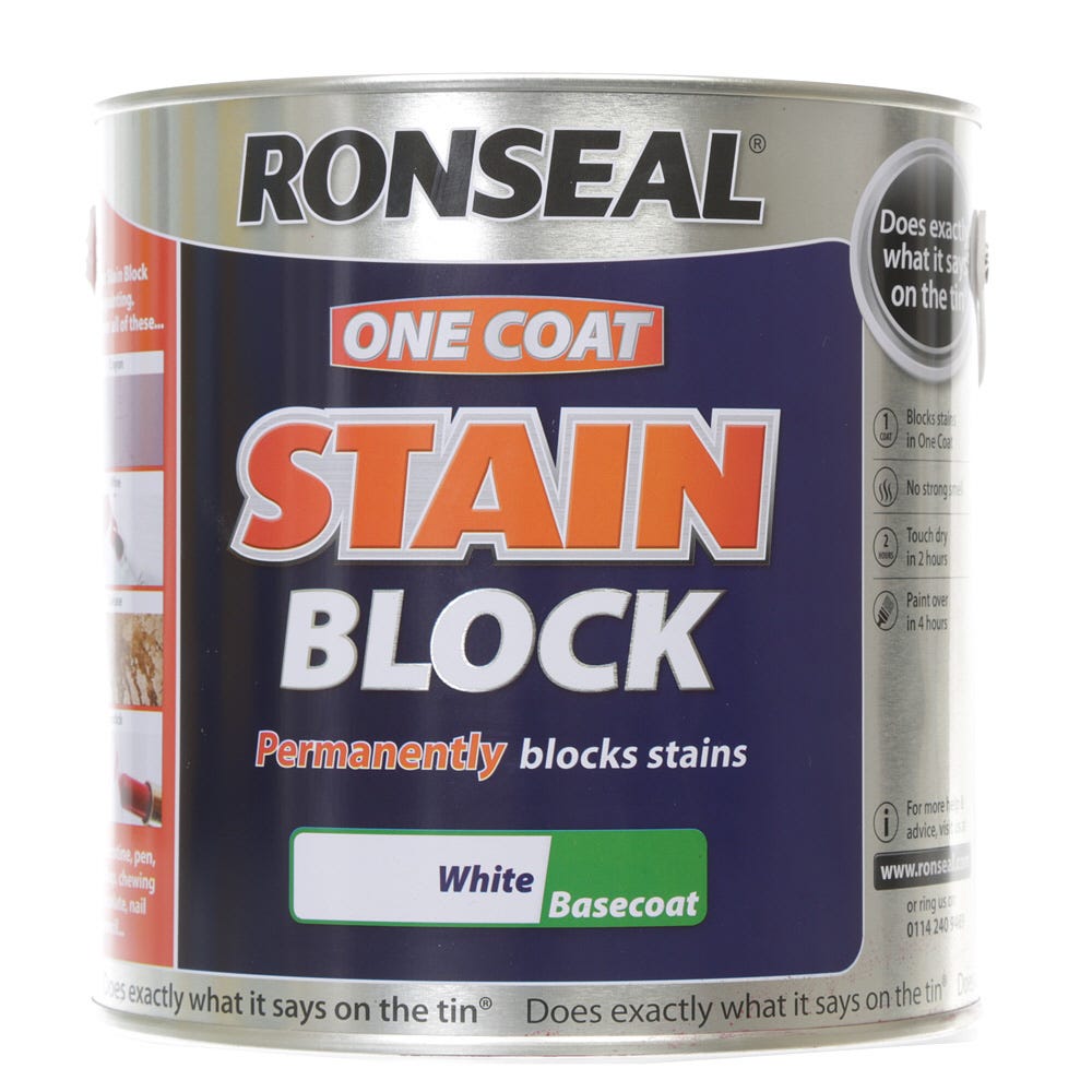 Product image for Ronseal One Coat Stain Block White 2.5L