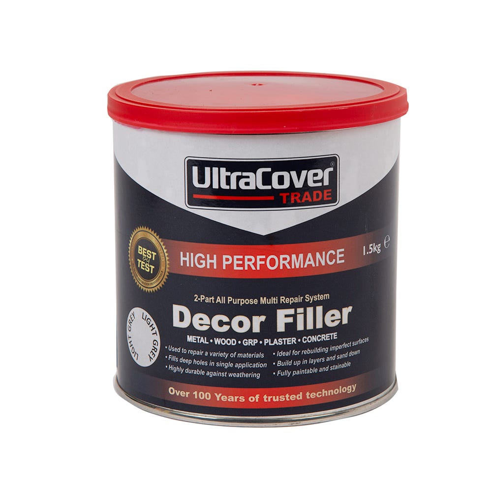 Product image for Ultracover Trade 2 Part All Purpose Decor Filler Light Grey 1.5kg
