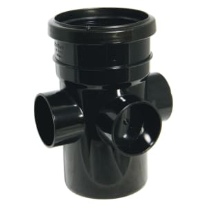 Image of 110mm Floplast Solvent Soil Boss Pipe Socket Black